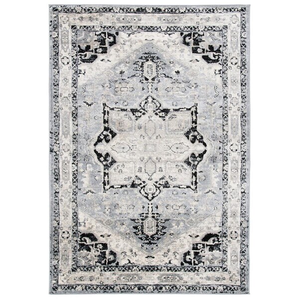 Safavieh 8 x 10 ft. Brentwood Transitional Power Loomed Rectangle Rug Silver & Black BNT852H-8 - main